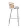 Ervilla Mid-Century Modern Wicker Bar Stool w/Fabric Seat & White Powder Coated Steel Frame - Grey by Leisuremod