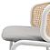 Ervilla Mid-Century Modern Wicker Bar Stool w/Fabric Seat & White Powder Coated Steel Frame, (Set of 2) - Grey by Leisuremod