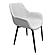 Markley Modern Leather Dining Arm Chair w/Metal Legs - Light Grey by Leisuremod