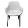 Markley Modern Leather Dining Arm Chair w/Metal Legs, (Set of 4) - Light Grey by Leisuremod