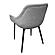 Markley Modern Leather Dining Arm Chair w/Metal Legs, (Set of 4) - Light Grey by Leisuremod