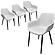 Markley Modern Leather Dining Arm Chair w/Metal Legs, (Set of 4) - Light Grey by Leisuremod