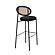 Euston Modern Wicker Bar Stool w/Black Steel Frame - Black by Leisuremod