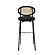 Euston Modern Wicker Bar Stool w/Black Steel Frame - Black by Leisuremod