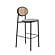 Euston Modern Wicker Bar Stool w/Black Steel Frame - Grey by Leisuremod