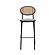 Euston Modern Wicker Bar Stool w/Black Steel Frame - Grey by Leisuremod