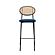 Euston Modern Wicker Bar Stool w/Black Steel Frame, (Set of 2) - Navy Blue by Leisuremod