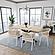 Ervilla Modern Dining Chair w/White Powder Coated Steel Legs & Wicker Back, (Set of 2) - Beige by Leisuremod