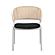 Ervilla Modern Dining Chair w/White Powder Coated Steel Legs & Wicker Back - Black by Leisuremod