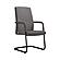 Evander Office Guest Chair in Grey Leather by Leisuremod