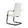 Evander Office Guest Chair in White Leather by Leisuremod