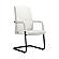 Evander Office Guest Chair in White Leather by Leisuremod