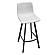Elland Modern Upholstered Leather Bar Stool w/Iron Legs & Footrest - Light Grey by Leisuremod