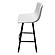Elland Modern Upholstered Leather Bar Stool w/Iron Legs & Footrest - Light Grey by Leisuremod