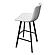 Elland Modern Upholstered Leather Bar Stool w/Iron Legs & Footrest - Light Grey by Leisuremod