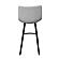 Elland Modern Upholstered Leather Bar Stool w/Iron Legs & Footrest - Light Grey by Leisuremod