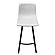 Elland Modern Upholstered Leather Bar Stool w/Iron Legs & Footrest - Light Grey by Leisuremod