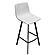 Elland Modern Upholstered Leather Bar Stool w/Iron Legs & Footrest, (Set of 2) - Light Grey by Leisuremod