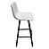 Elland Modern Upholstered Leather Bar Stool w/Iron Legs & Footrest, (Set of 2) - Light Grey by Leisuremod