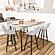 Elland Modern Upholstered Leather Bar Stool w/Iron Legs & Footrest, (Set of 2) - Light Grey by Leisuremod