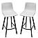 Elland Modern Upholstered Leather Bar Stool w/Iron Legs & Footrest, (Set of 2) - Light Grey by Leisuremod