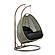 Beige Wicker Hanging 2 person Egg Swing Chair - Black by Leisuremod
