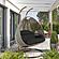 Beige Wicker Hanging 2 person Egg Swing Chair - Black by Leisuremod