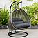 Charcoal Wicker Hanging 2 person Egg Swing Chair - Black by Leisuremod
