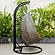 Charcoal Wicker Hanging 2 person Egg Swing Chair - Brown by Leisuremod