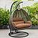 Charcoal Wicker Hanging 2 person Egg Swing Chair - Brown by Leisuremod