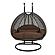 Charcoal Wicker Hanging 2 person Egg Swing Chair - Brown by Leisuremod