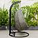 Charcoal Wicker Hanging 2 person Egg Swing Chair - Dark Grey by Leisuremod