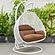 White Wicker Hanging 2 person Egg Swing Chair - Brown by Leisuremod