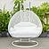 White Wicker Hanging 2 person Egg Swing Chair - White by Leisuremod