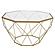 Jefferson Leather Armchair w/Gold Frame & Large Octagon Coffee Table with Geometric Base - Navy Blue by Leisuremod
