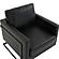 Lincoln Leather Accent Armchair With Black Steel Frame - Black by Leisuremod