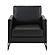 Lincoln Leather Accent Armchair With Black Steel Frame - Black by Leisuremod