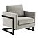 Lincoln Velvet Accent Armchair With Black Steel Frame - Light Grey by Leisuremod