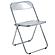 Lawrence 7-Piece Acrylic Folding Dining Chair & Rectangular Dining Table Set - Clear by Leisuremod