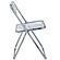 Lawrence 7-Piece Acrylic Folding Dining Chair & Rectangular Dining Table Set - Clear by Leisuremod
