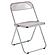 Lawrence 7-Piece Acrylic Folding Dining Chair & Rectangular Dining Table Set - Rose Pink by Leisuremod