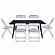 Lawrence 7-Piece Acrylic Folding Dining Chair & Rectangular Dining Table Set - Magenta by Leisuremod