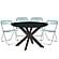 Lawrence 5-Piece Acrylic Folding Dining Chair & Round Dining Table w/Geometic Base Set - Jade Green by Leisuremod
