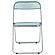 Lawrence 5-Piece Acrylic Folding Dining Chair & Round Dining Table w/Geometic Base Set - Jade Green by Leisuremod