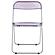 Lawrence 5-Piece Acrylic Folding Dining Chair & Round Dining Table w/Geometic Base Set - Magenta by Leisuremod