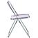 Lawrence 7-Piece Acrylic Folding Dining Chair & Rectangular Dining Table w/Geometic Base Set - Magenta by Leisuremod