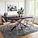Lawrence 7-Piece Acrylic Folding Dining Chair & Rectangular Dining Table w/Geometic Base Set - Magenta by Leisuremod