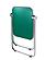 Lawrence Mid-Century Modern Rectangular Folding Side Table in Chrome Finish - Green by Leisuremod