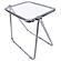 Lawrence Square Folding End Table w/Plastic Top & Iron Frame, Clear by Leisuremod