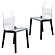 Marsden Modern Dining Side Chair w/Beech Wood Legs (Set of 2) - Black by Leisuremod